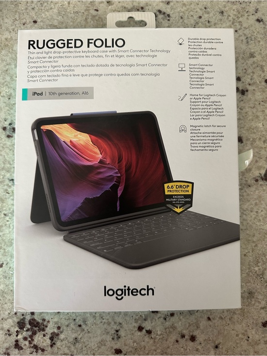 Logitech Other - Logitech Rugged Folio Keyboard Case for iPad (10th Gen)